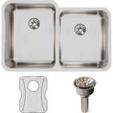 18 Gauge Stainless Steel 31.25'' x 20.5'' x 9.875'' Double Bowl Undermount Kitchen Sink Kit