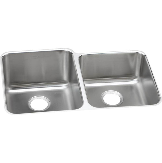 Elkay - 18 Gauge Stainless Steel 31.25'' x 20.5'' x 9.875'' Double Bowl Undermount Kitchen Sink - Lustrous Satin