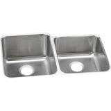 Elkay - 18 Gauge Stainless Steel 31.25'' x 20.5'' x 4.375'' Double Bowl Undermount Kitchen Sink - Lustrous Satin