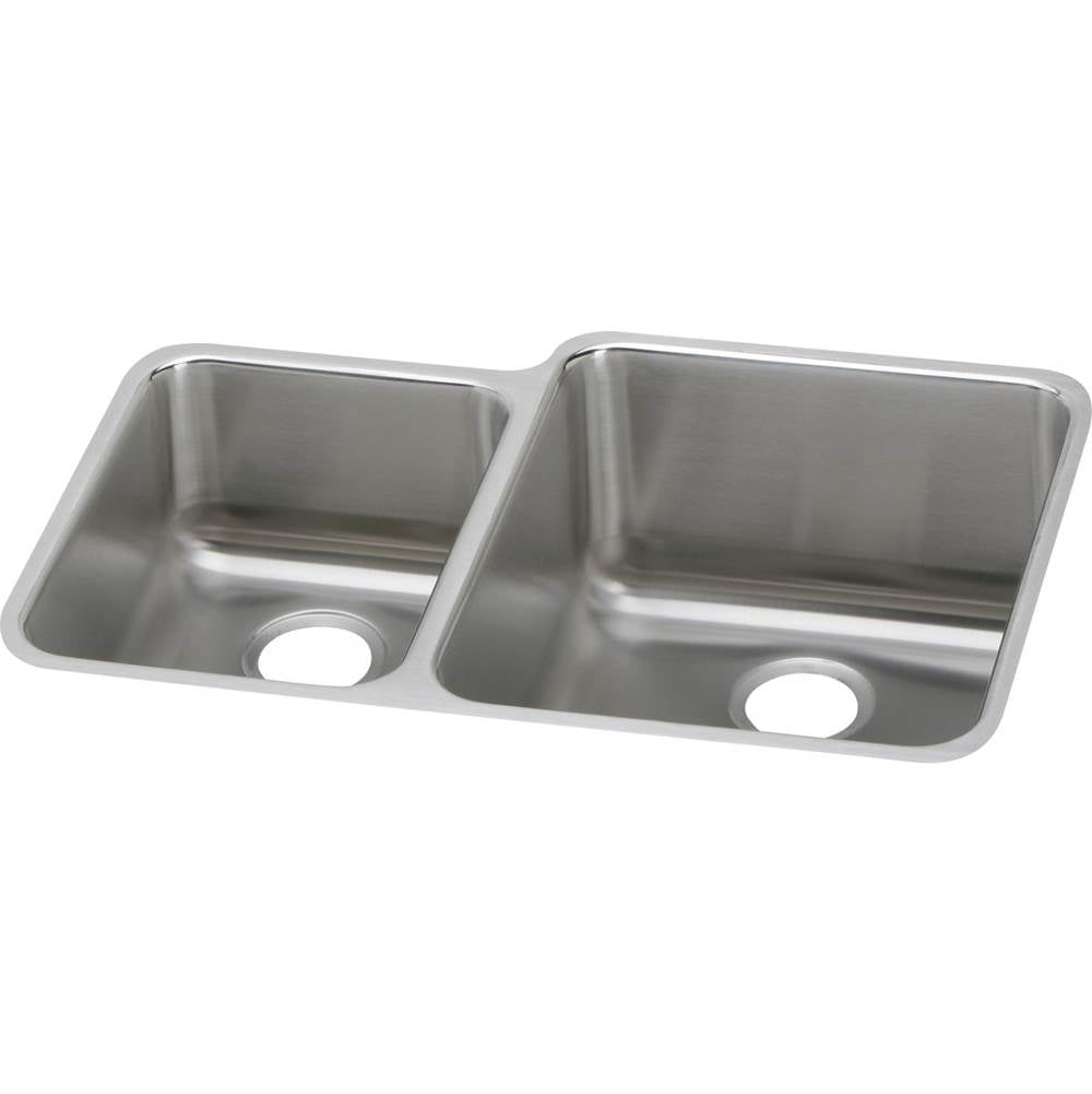 Elkay - 18 Gauge Stainless Steel 30.75'' x 21'' x 9.875'' Double Bowl Undermount Kitchen Sink - Lustrous Satin