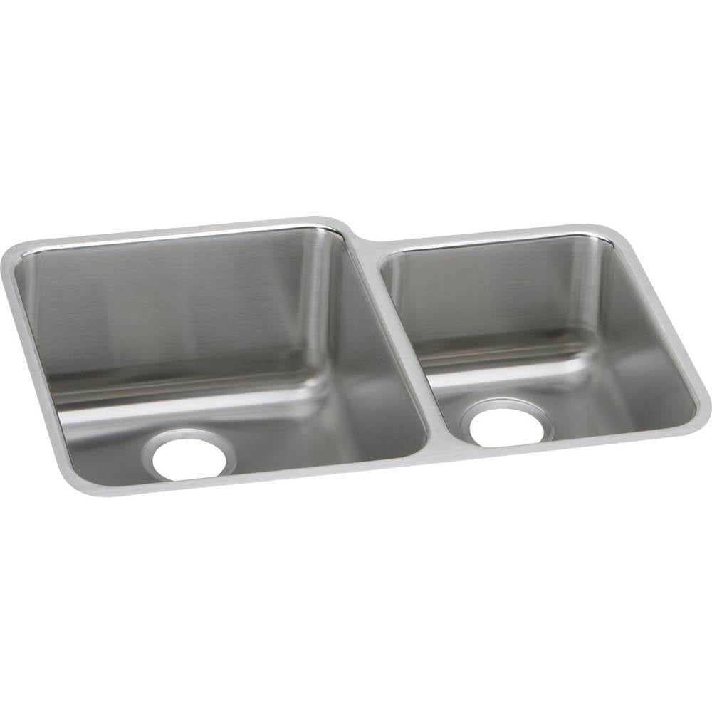 Elkay - 18 Gauge Stainless Steel 30.75'' x 21'' x 9.875'' Double Bowl Undermount Kitchen Sink - Lustrous Satin