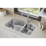 18 Gauge Stainless Steel 32.75'' x 21'' x 9'' Double Bowl Undermount Kitchen Sink Kit