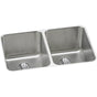 Elkay - 18 Gauge Stainless Steel 31.25'' x 20'' x 7.875'' Double Bowl Undermount Kitchen Sink Kit - Lustrous Satin