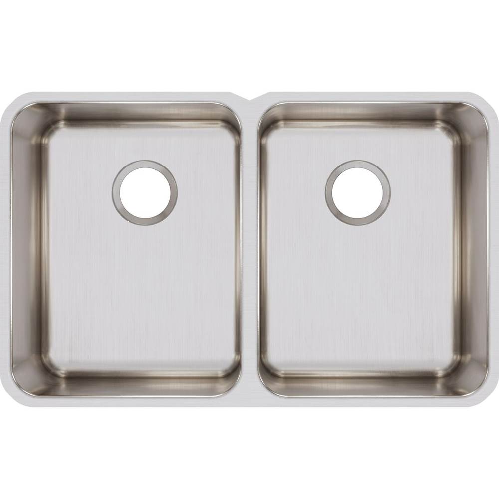 18 Gauge Stainless Steel 31.25'' x 20'' x 9.875'' Double Bowl Undermount Kitchen Sink