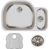 18 Gauge Stainless Steel 31.5'' x 21.125'' x 10'' Double Bowl Undermount Kitchen Sink Kit