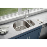 18 Gauge Stainless Steel 31.5'' x 21.125'' x 10'' Double Bowl Undermount Kitchen Sink