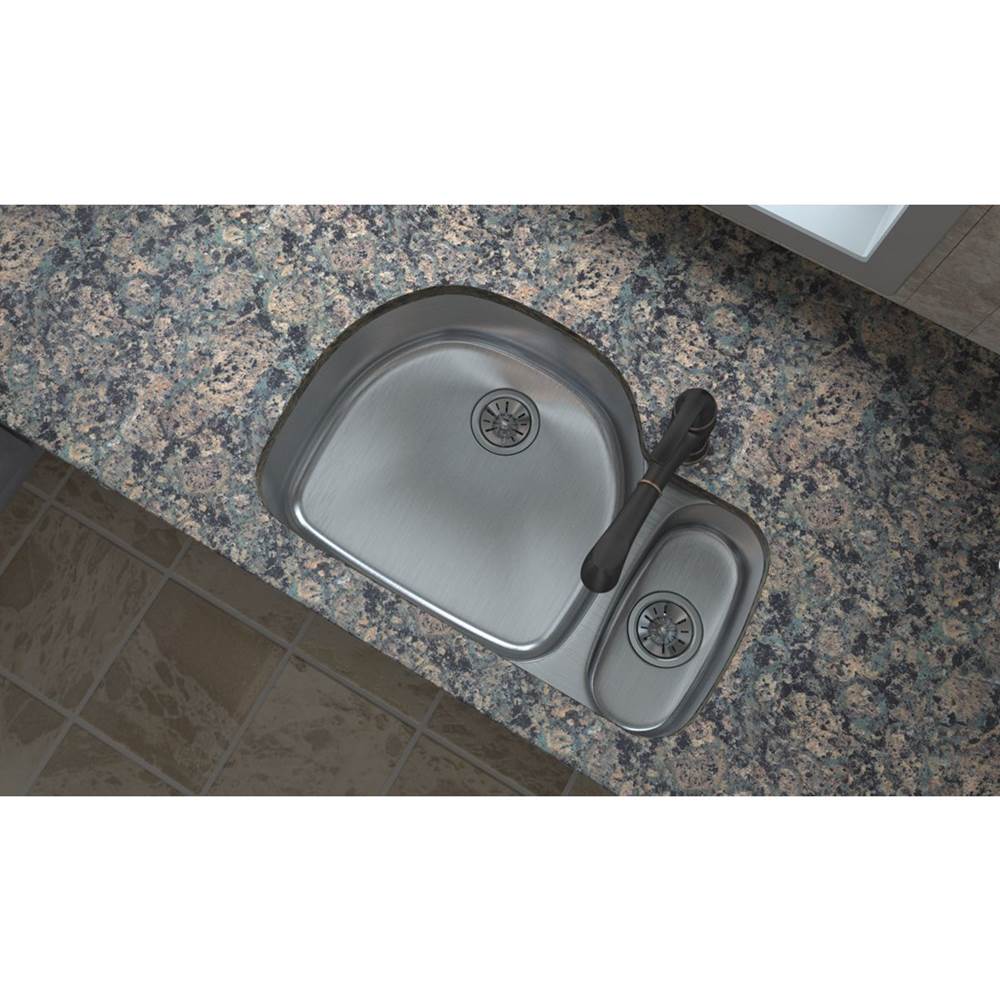 18 Gauge Stainless Steel 31.5'' x 21.125'' x 7.5'' Double Bowl Undermount Kitchen Sink