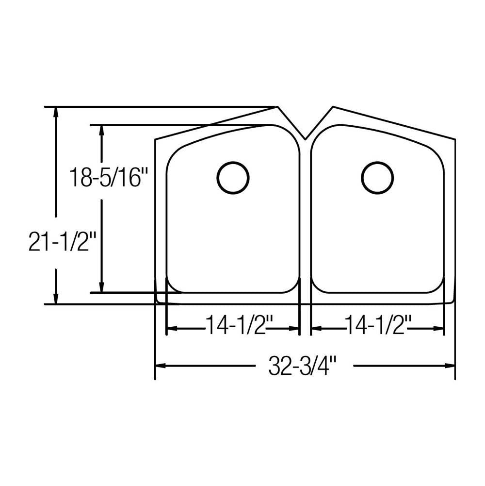 18 Gauge Stainless Steel 32.75'' x 20.8125'' x 9'' Double Bowl Undermount Kitchen Sink Kit
