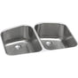 Elkay - 18 Gauge Stainless Steel 32.75'' x 20.8125'' x 9'' Double Bowl Undermount Kitchen Sink Kit - Lustrous Satin