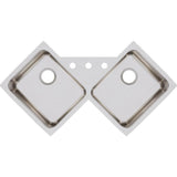 18 Gauge Stainless Steel 32'' x 32'' x 7.875'' Double Bowl Undermount Corner Kitchen Sink