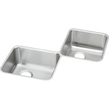 Elkay - 18 Gauge Stainless Steel 32'' x 32'' x 7.875'' Double Bowl Undermount Corner Kitchen Sink - Lustrous Satin