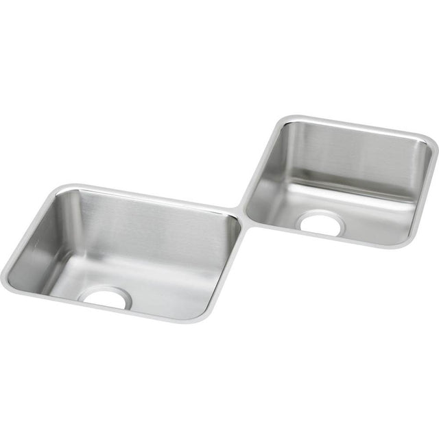 Elkay - 18 Gauge Stainless Steel 32'' x 32'' x 7.875'' Double Bowl Undermount Corner Kitchen Sink - Lustrous Satin