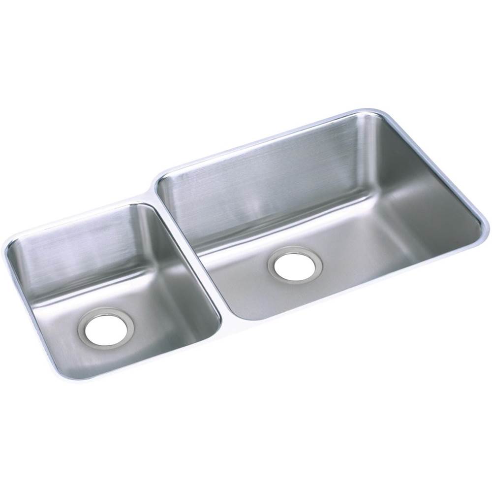 Elkay - 18 Gauge Stainless Steel 35.25'' x 20.5'' x 9.875'' Double Bowl Undermount Kitchen Sink - Lustrous Satin