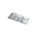Elkay - 18 Gauge Stainless Steel 35.25'' x 20.5'' x 9.875'' Double Bowl Undermount Kitchen Sink Kit - Lustrous Satin