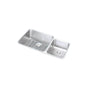 Elkay - 18 Gauge Stainless Steel 35.25'' x 20.5'' x 9.875'' Double Bowl Undermount Kitchen Sink Kit - Lustrous Satin