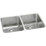 Elkay - 18 Gauge Stainless Steel 35.75'' x 18.5'' x 10'' Double Bowl Undermount Kitchen Sink Kit - Lustrous Satin