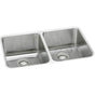 Elkay - 18 Gauge Stainless Steel 35.75'' x 18.5'' x 10'' Double Bowl Undermount Kitchen Sink Kit - Lustrous Satin
