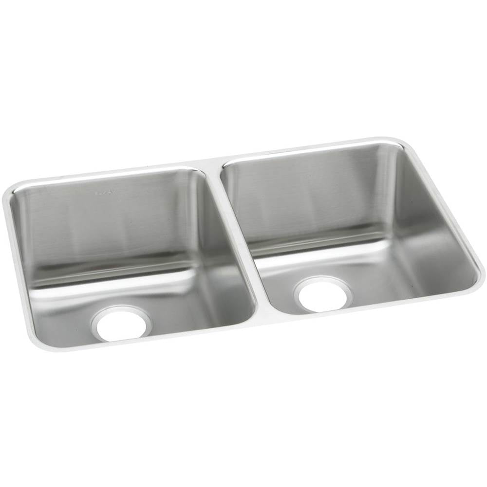 Elkay - 18 Gauge Stainless Steel 35.75'' x 18.5'' x 10'' Double Bowl Undermount Kitchen Sink - Lustrous Satin