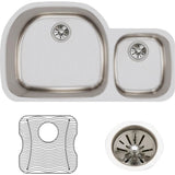 18 Gauge Stainless Steel 36.25'' x 21.125'' x 10'' Double Bowl Undermount Kitchen Sink Kit
