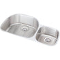 Elkay - 18 Gauge Stainless Steel 36.25'' x 21.125'' x 7.5'' Double Bowl Undermount Kitchen Sink Kit - Lustrous Satin