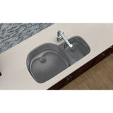 18 Gauge Stainless Steel 36.25'' x 21.125'' x 7.5'' Double Bowl Undermount Kitchen Sink
