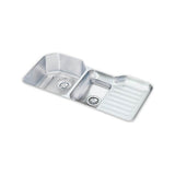 Elkay - 18 Gauge Stainless Steel 41.5'' x 20.5'' x 9.5'' Double Bowl Undermount Kitchen Sink Kit - Lustrous Satin