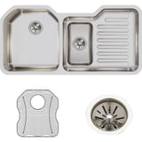 18 Gauge Stainless Steel 41.5'' x 20.5'' x 9.5'' Double Bowl Undermount Kitchen Sink Kit