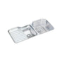 Elkay - 18 Gauge Stainless Steel 41.5'' x 20.5'' x 9.5'' Double Bowl Undermount Kitchen Sink Kit - Lustrous Satin