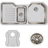18 Gauge Stainless Steel 41.5'' x 20.5'' x 9.5'' Double Bowl Undermount Kitchen Sink Kit