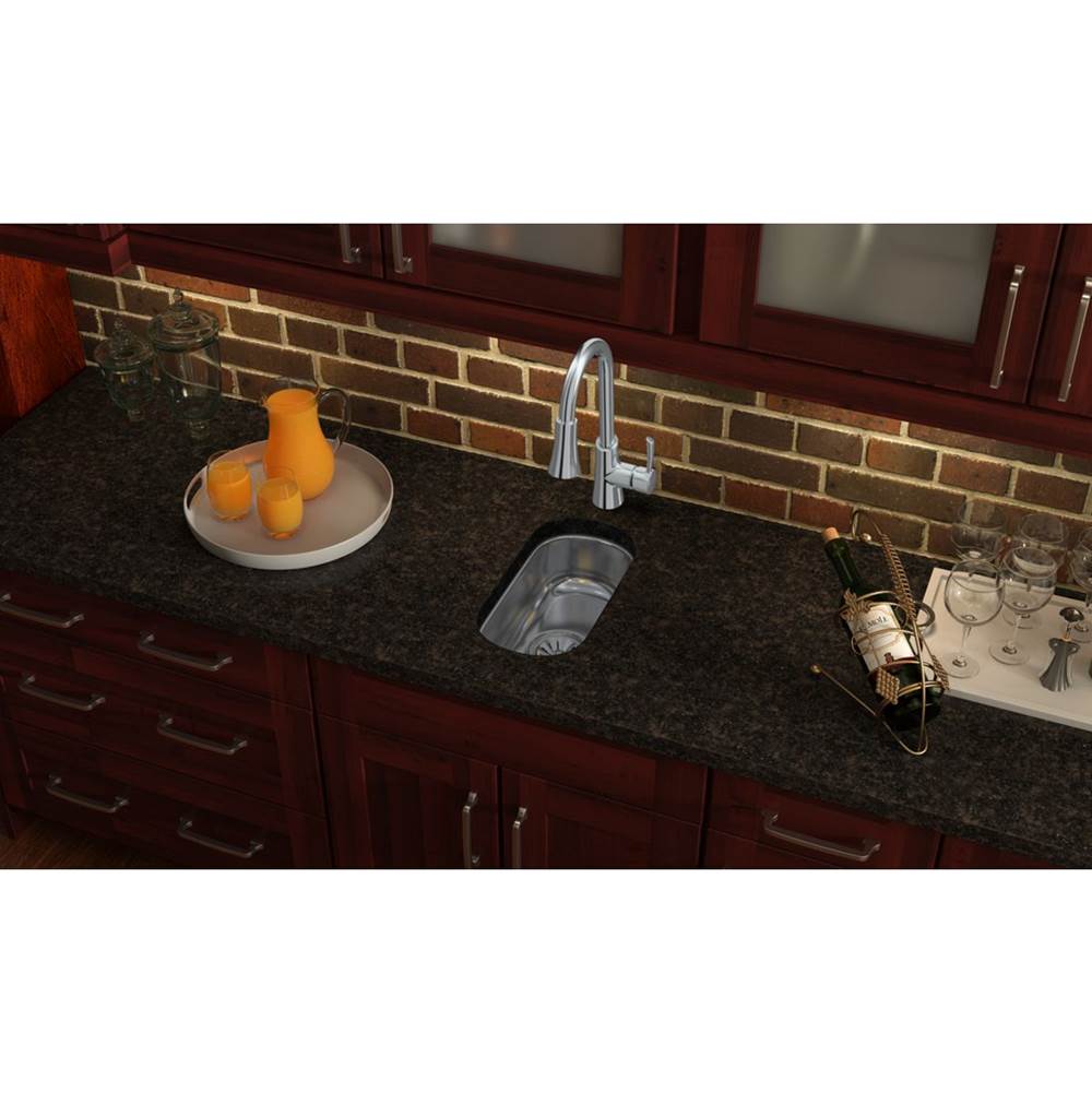 18 Gauge Stainless Steel 10'' x 18.25'' x 5'' Single Bowl Undermount Kitchen Sink
