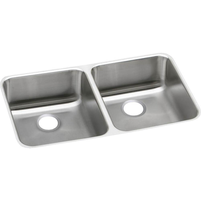 Elkay - 18 Gauge Stainless Steel 31.75'' x 16.5'' x 4.875'' Double Bowl Undermount Kitchen Sink - Lustrous Satin
