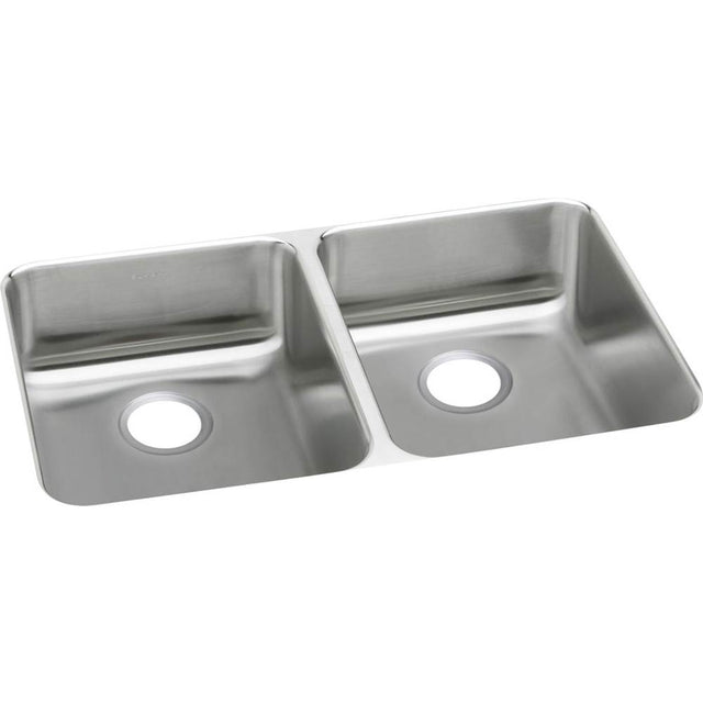 Elkay - 18 Gauge Stainless Steel 35.75'' x 18.5'' x 5.375'' Double Bowl Undermount Kitchen Sink - Lustrous Satin