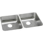 Elkay - 18 Gauge Stainless Steel 35.75'' x 18.5'' x 5.375'' Double Bowl Undermount Kitchen Sink - Lustrous Satin
