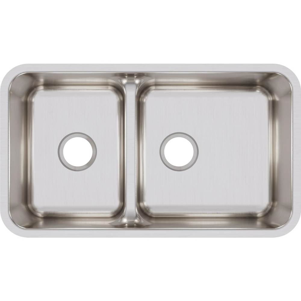 18 Gauge Stainless Steel 32.0625'' x 18.5'' x 9'' Double Bowl Undermount Kitchen Sink