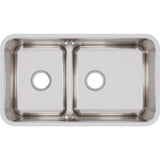 18 Gauge Stainless Steel 32.0625'' x 18.5'' x 9'' Double Bowl Undermount Kitchen Sink