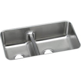 Elkay - 18 Gauge Stainless Steel 32.0625'' x 18.5'' x 9'' Double Bowl Undermount Kitchen Sink - Lustrous Satin