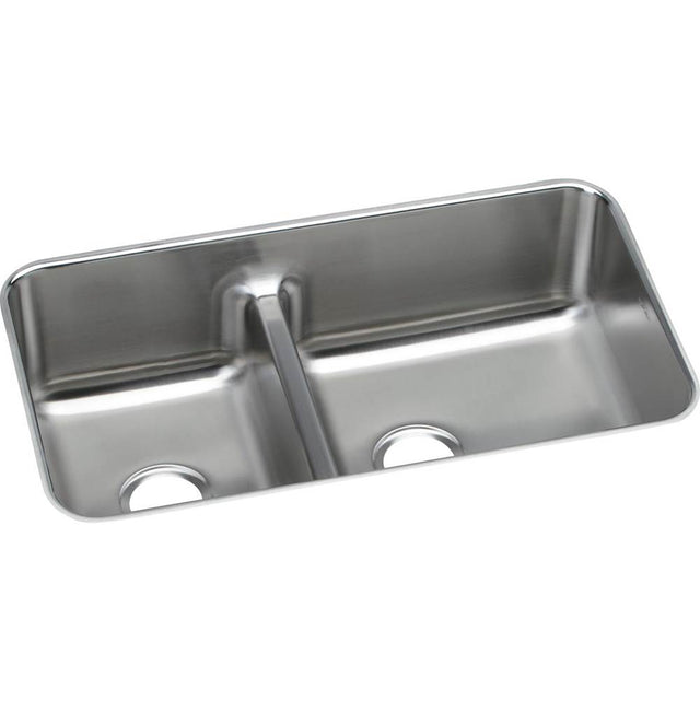 Elkay - 18 Gauge Stainless Steel 32.0625'' x 18.5'' x 9'' Double Bowl Undermount Kitchen Sink - Lustrous Satin