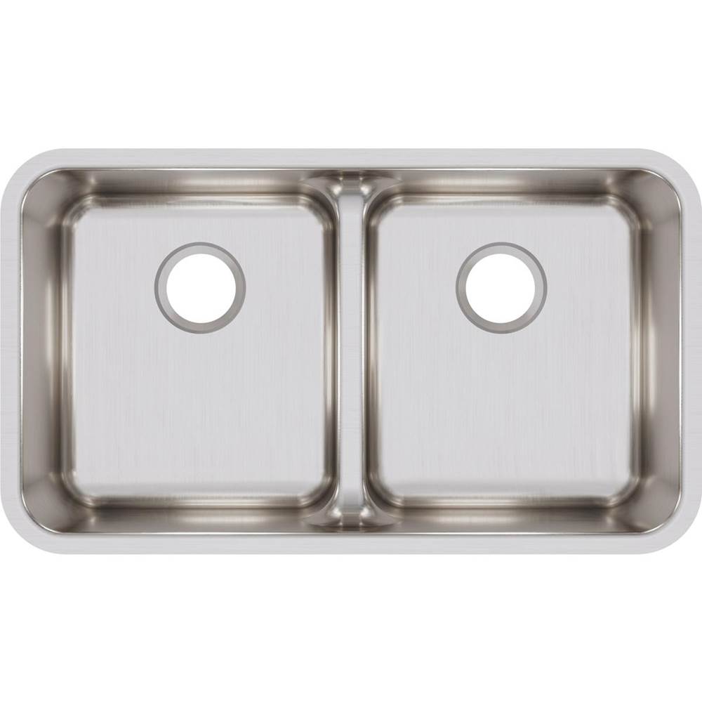 18 Gauge Stainless Steel 32.0625'' x 18.5'' x 8'' Double Bowl Undermount Kitchen Sink