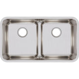 18 Gauge Stainless Steel 32.0625'' x 18.5'' x 8'' Double Bowl Undermount Kitchen Sink