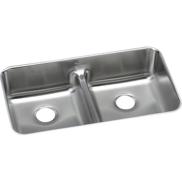 Elkay - 18 Gauge Stainless Steel 32.0625'' x 18.5'' x 8'' Double Bowl Undermount Kitchen Sink - Lustrous Satin