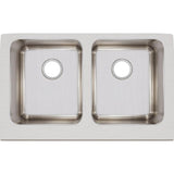 18 Gauge Stainless Steel 33'' x 20.5'' x 7.875'' Double Bowl Farmhouse Undermount Kitchen Sink