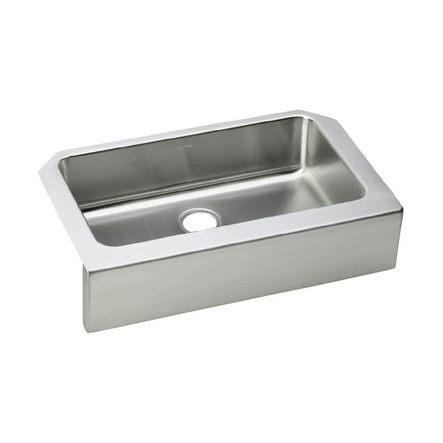 Elkay - 18 Gauge Stainless Steel 33'' x 20.5'' x 8'' Single Bowl Farmhouse Undermount Kitchen Sink - Lustrous Satin