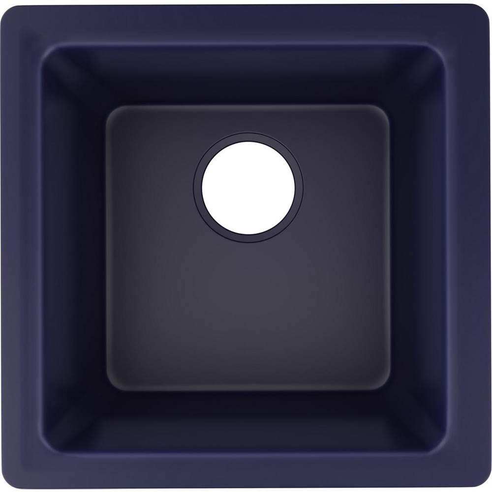 Quartz Luxe 15-3/4'' x 15-3/4'' x 7-11/16'' Single Bowl Dual Mount Bar Sink Caviar