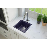 Quartz Luxe 15-3/4'' x 15-3/4'' x 7-11/16'' Single Bowl Dual Mount Bar Sink Caviar