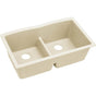 Elkay - Quartz Luxe 33'' x 19'' x 10'' Equal Double Bowl Undermount Sink with Aqua Divide Parchment - Parchment