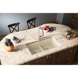 Quartz Luxe 33'' x 19'' x 10'' Equal Double Bowl Undermount Sink with Aqua Divide Caviar