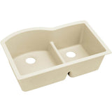 Elkay - Quartz Luxe 33'' x 22'' x 10'' Double Bowl Undermount Sink with Aqua Divide, Parchment - Parchment