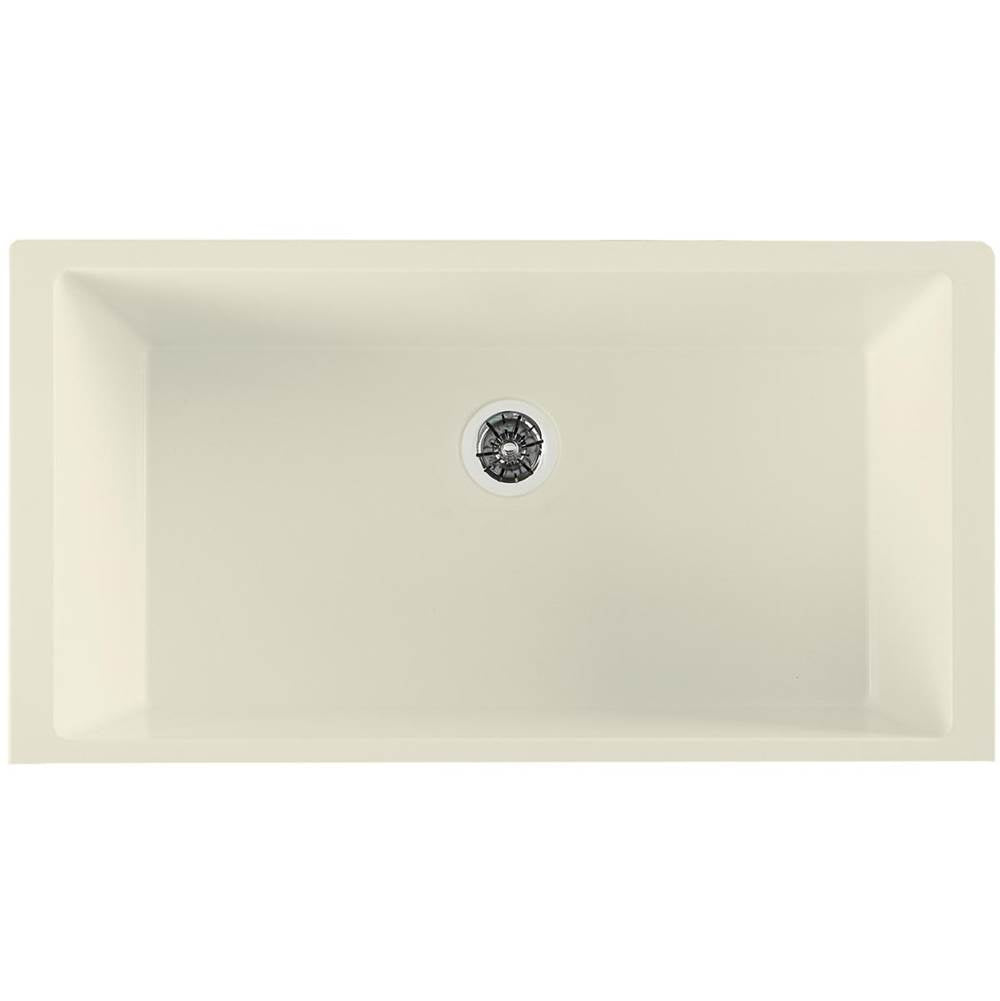 Quartz Luxe 35-7/8'' x 19'' x 9'' Single Bowl Undermount Kitchen Sink with Perfect Drain Caviar