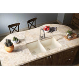 Quartz Luxe 33'' x 20-1/2'' x 9-1/2'' Offset Double Bowl Undermount Sink Caviar