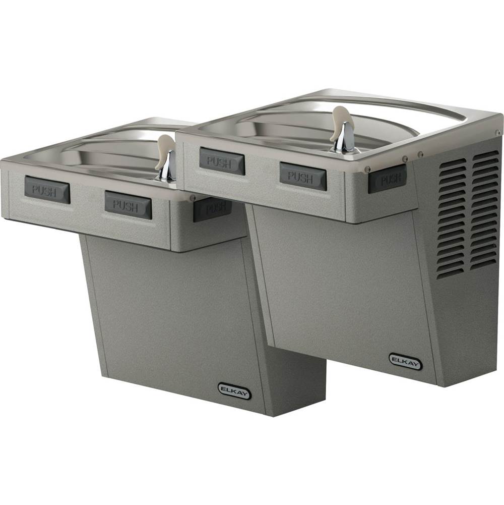 Elkay - Wall Mount Bi-Level Reverse ADA Cooler, Non-Filtered Refrigerated Light Gray Granite - Light Gray Granite